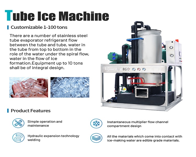 Maquina de hielo industrial tube ice machine
