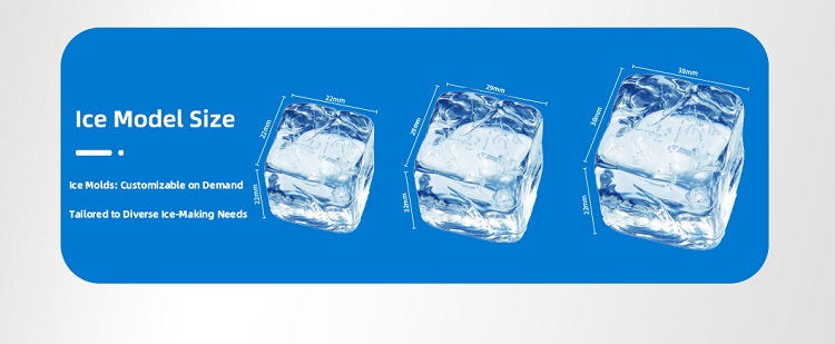 cube ice size What size options are available for cube ice
