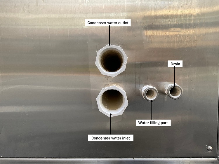ice cube machine Cube Ice Machine Water inlet and outlet