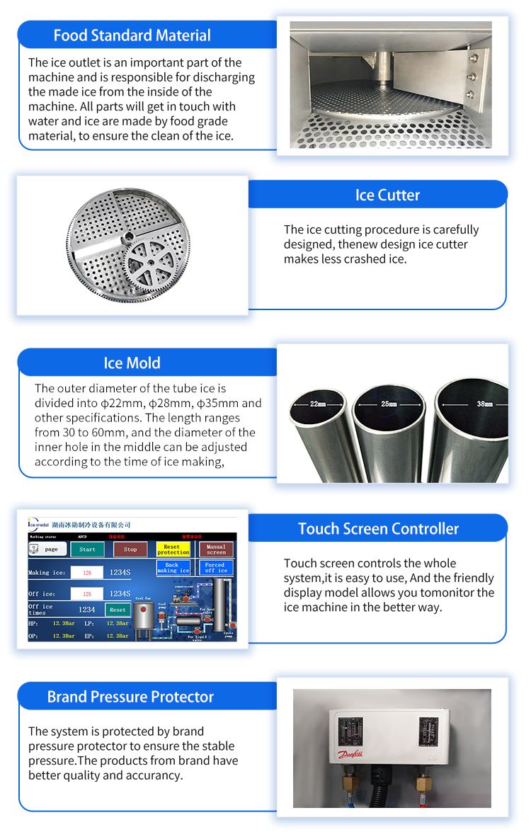 tube ice machine parts Ice Cutting & Intelligent PLC Control System