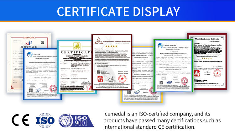 icemadal-ice-machine-factory-certificates Icemadal industrial ice machine factory certificates display, ISO9001, CE, invention patent, quality and environmental management system certifications