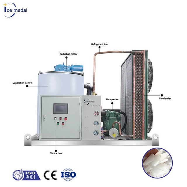 Icemedal 5 Tons Per day Industrial Containerized Ice Flake Making Machine