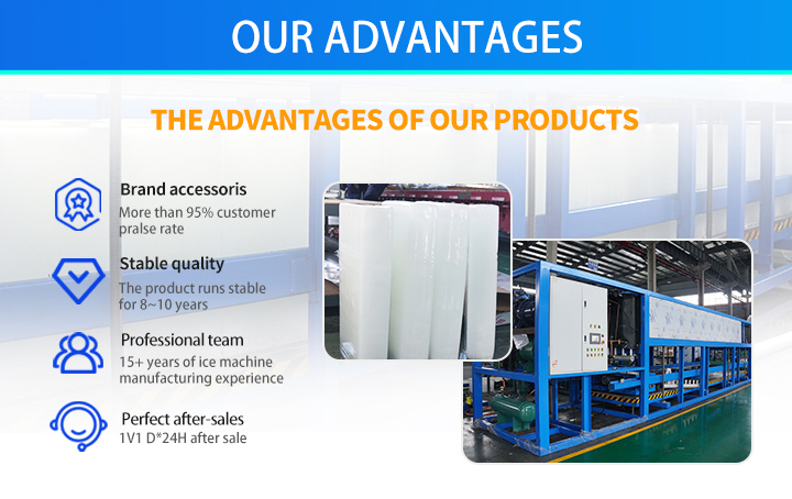 What are the advantages of direct-cooling ice block machines?