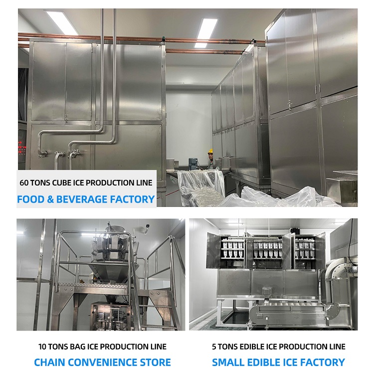 cube ice production line for food & beverage factory