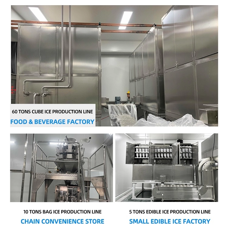 Commercial Cube Ice & Bag Ice Production Line Installed Projects for Food Beverage Industry.webp