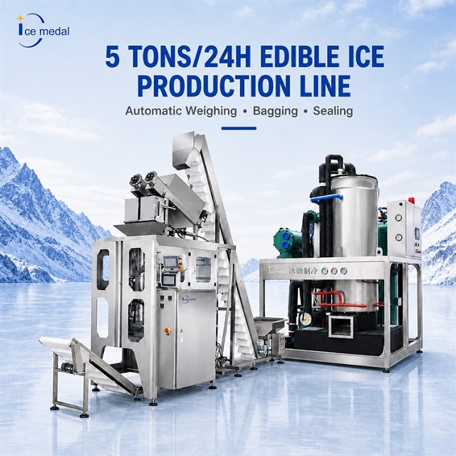 automatic tube ice production and packing line